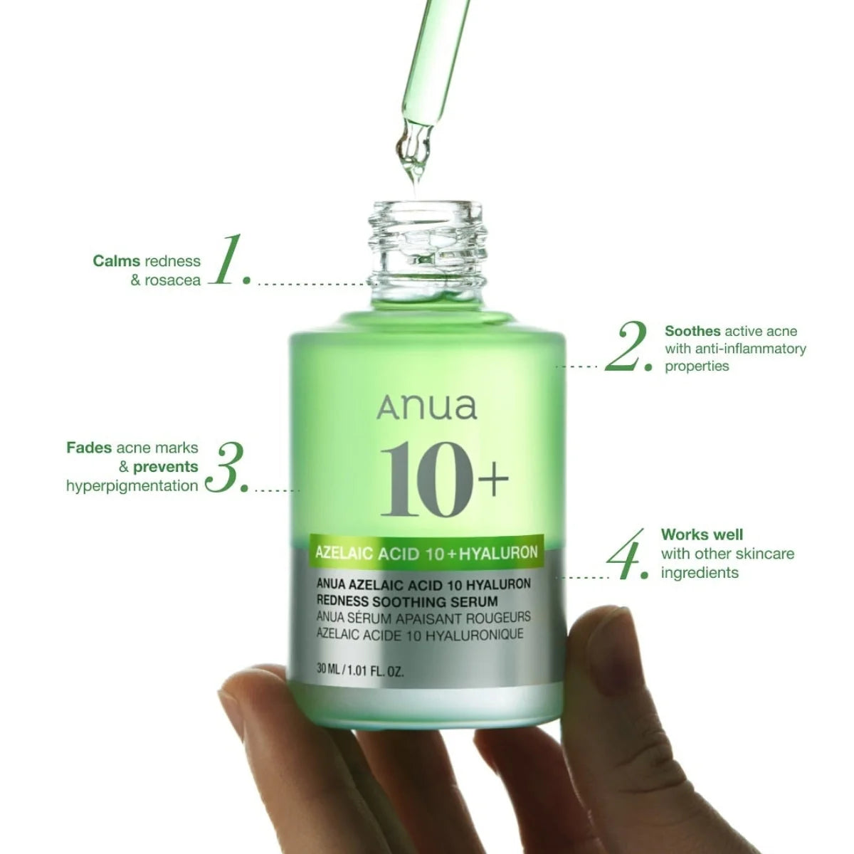 Azelaic Acid 10 Hyaluron Redness Soothing Serum 30ML – Sérum apaisant anti-rougeurs