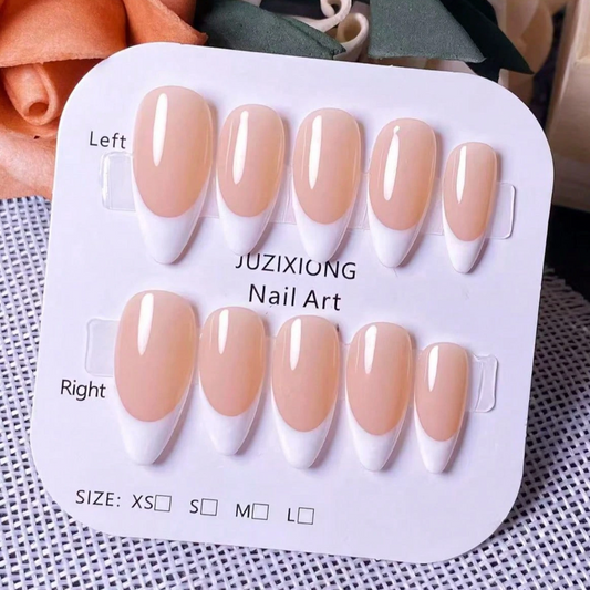 10 pièces de tips d'ongles courts en forme d'amande faits à la main