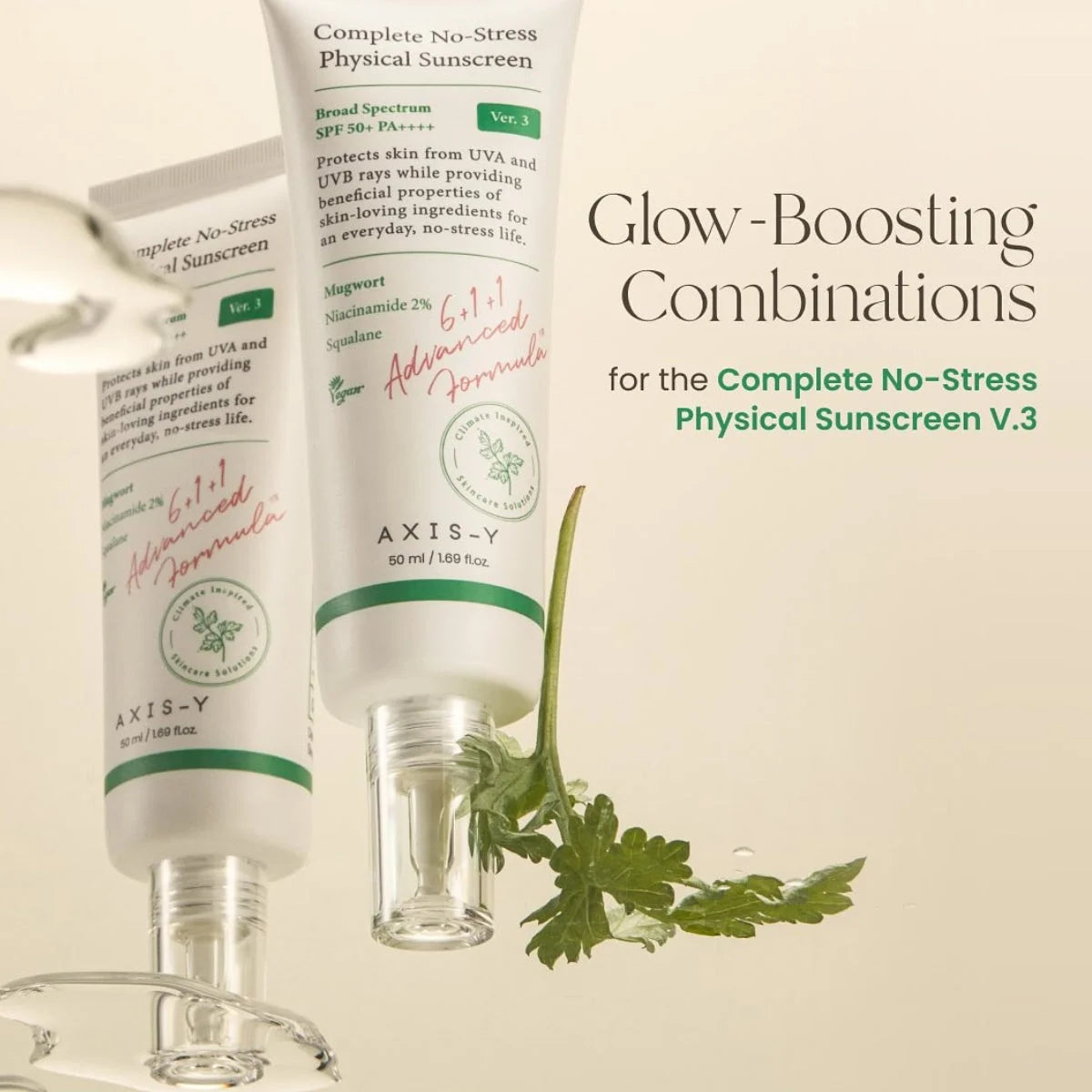 AXIS-Y Complete No-Stress Physical Sunscreen 50ML – Crème solaire