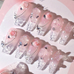 Set de 10 Faux Ongles 3D Fleurs & Papillons - Taille S